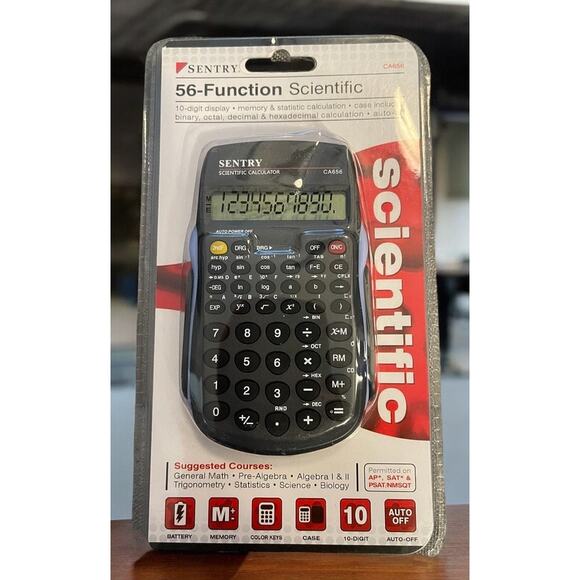 Sentry 56-Function Scientific Calculator, Black (CA656) New Sealed - Picture 1 of 3